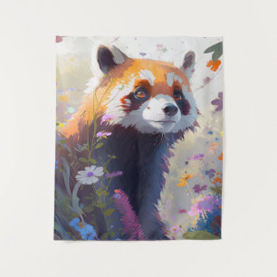 Red Panda Portrait Tiermalerei Wildlife Forest Wandteppich