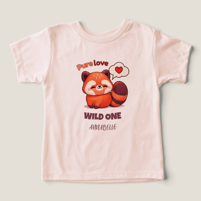 Red Panda Pure Love - First Birthday Girl (Design Recto)