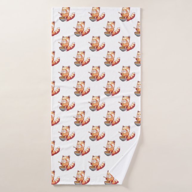 Red Panda Ramen Bath Handtuch Badehandtuch (Badehandtuch)