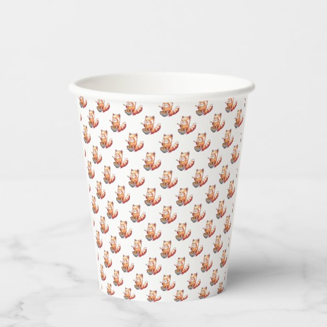 Red Panda Ramen Paper Cups Pappbecher (Vorderseite)