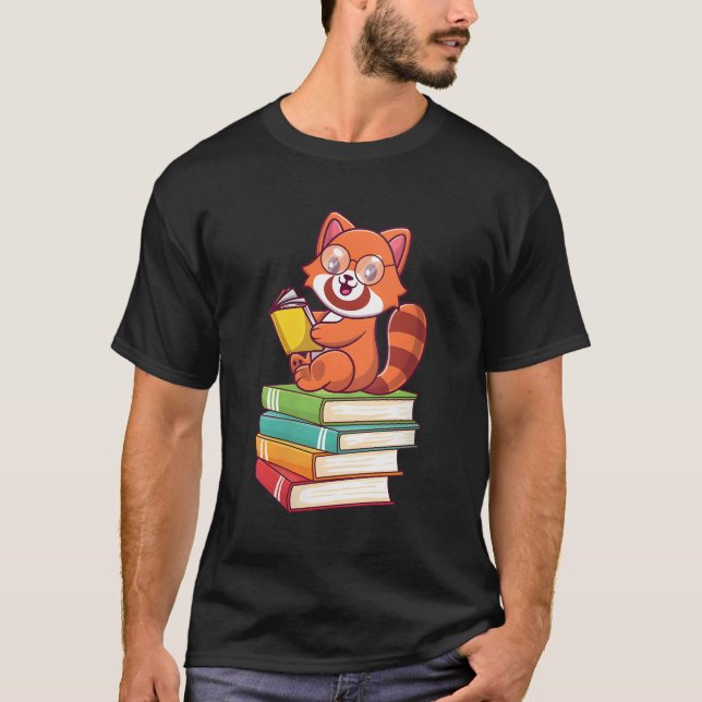 Red Panda Reader Red Pandas Book Bookworm T-Shirt (Vorderseite)