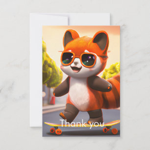 Red Panda Rides Dankeskarte