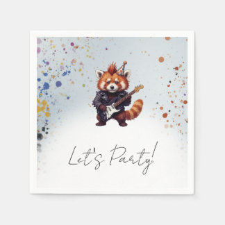 Red Panda Rocker Cocktail Serviette