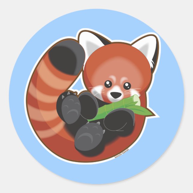 Red Panda Runder Aufkleber (Vorderseite)