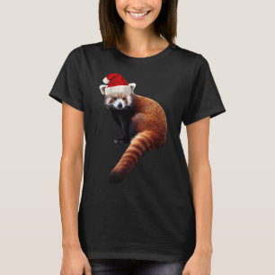 Red Panda Santa Niedlicher Weihnachtshut für Panda T-Shirt