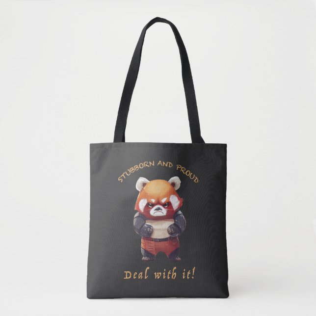 Red Panda Stubborn kümmert sich um Niedlichen und  Tasche (Vorderseite)