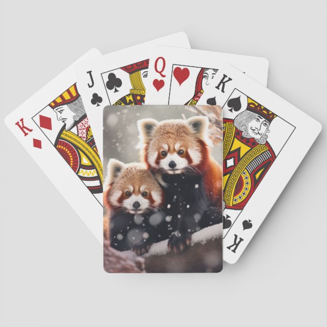 Red Panda Tierwelt Wilderness Kunst, Dichtung und  Spielkarten (Rückseite)