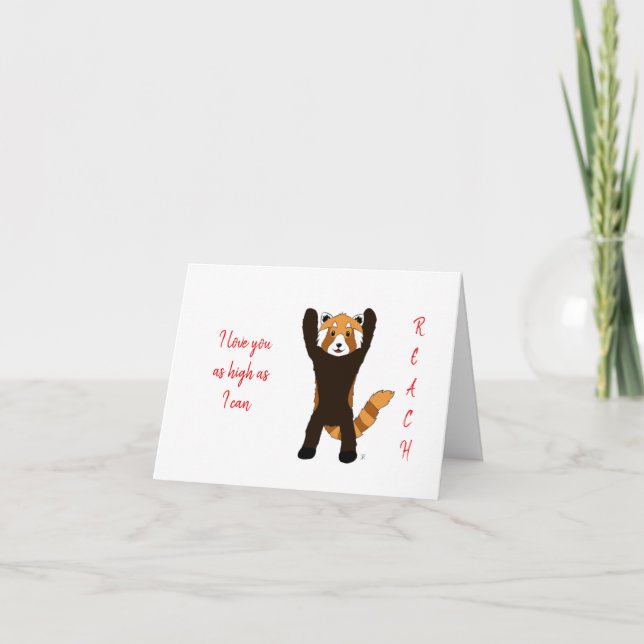 Red Panda Valentine's Day Card Karte (Vorderseite)