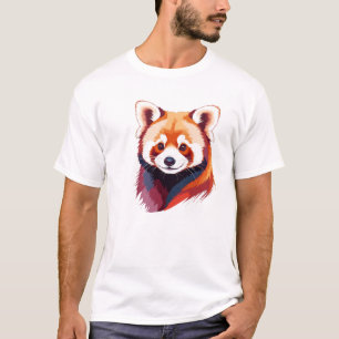 Red Panda Vector Art mit lebhaften Farben T-Shirt