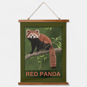 Red Panda Wandteppich Mit Holzrahmen