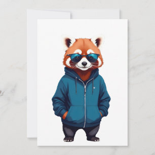 Red Panda Wear Hoodie Funny Cool Animal Music Einladung