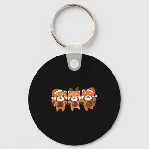 Red Panda Weihnachten Tiere Niedlich Red Pan Schlüsselanhänger