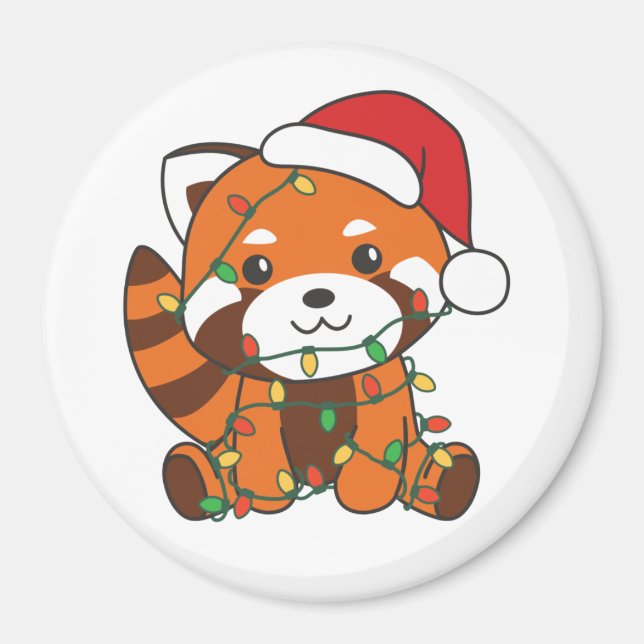 Red Panda Weihnachts Winter Animals Red Pandas Mag Magnet (Vorne)