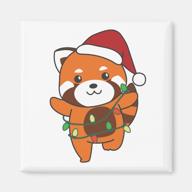 Red Panda Weihnachts Winter Animals Red Pandas Mag Magnet (Vorne)
