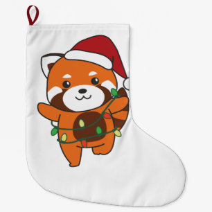 Red Panda Weihnachts Winter Tiere Red Pandas Larg Großer Weihnachtsstrumpf