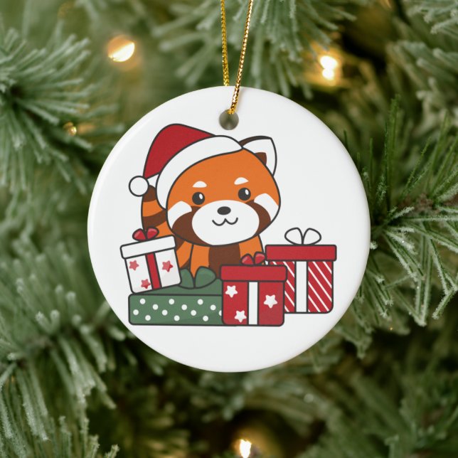 Red Panda Weihnachtsgeschenk Winter Red Pandas Ker Keramik Ornament (Baum)