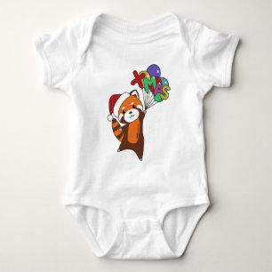 Red Panda Weihnachtsschnee Wintertiere Pandas Baby Strampler