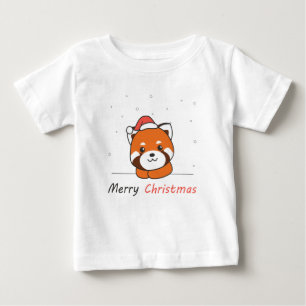 Red Panda Weihnachtsschnee Wintertiere Pandas Baby T-shirt