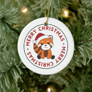 Red Panda Weihnachtsschnee Wintertiere Pandas Cer Keramik Ornament