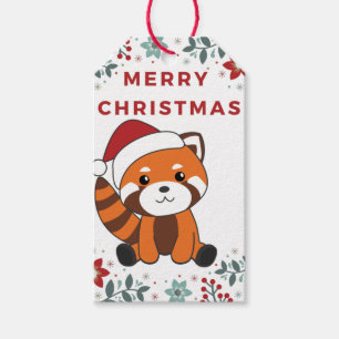 Red Panda Weihnachtsschnee Wintertiere Pandas Gif Geschenkanhänger