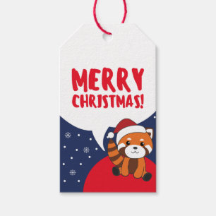 Red Panda Weihnachtsschnee Wintertiere Pandas Gif Geschenkanhänger
