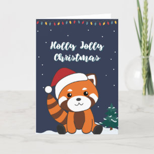 Red Panda Weihnachtsschnee Wintertiere Pandas Hol Feiertagskarte