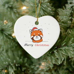 Red Panda Weihnachtsschnee Wintertiere Pandas Keramik Ornament
