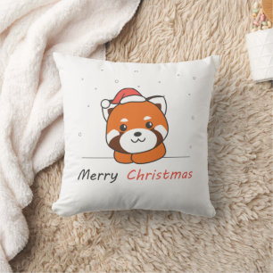 Red Panda Weihnachtsschnee Wintertiere Pandas Kissen