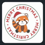 Red Panda Weihnachtsschnee Wintertiere Pandas Squ Quadratischer Aufkleber<br><div class="desc">Der rote Panda zu sanft mit feinem Licht. Hübsche Tiere mit Geschenken und Schnee zu den Ferien. Auch lustig für Weihnachten im Juli. Rote Pandas sind süße Tiere und perfekt zu Weihnachten.</div>
