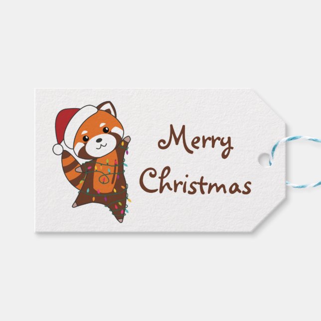 Red Panda Weihnachtsschnee Wintertiere Pandas Tru Geschenkanhänger (Vorderseite (Horizontal))
