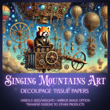 Red Panda Whimsical Steampunk Adventure Decoupage