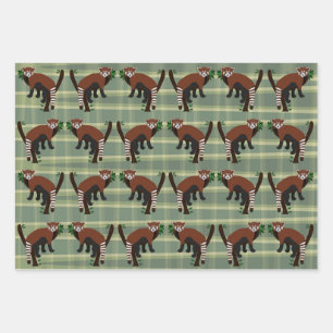 Red Panda Wrapping Paper Sheets Geschenkpapier Set