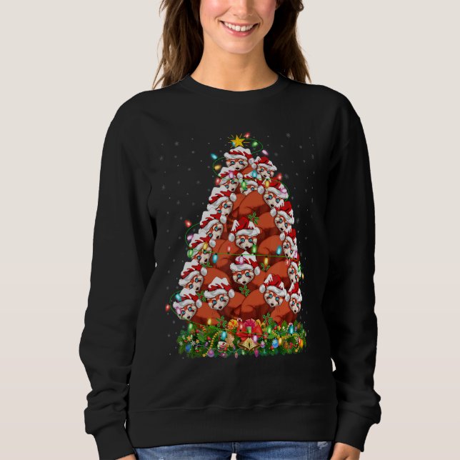 Red Panda   Xmas Lights Santa Red Panda Christmas  Sweatshirt (Vorderseite)