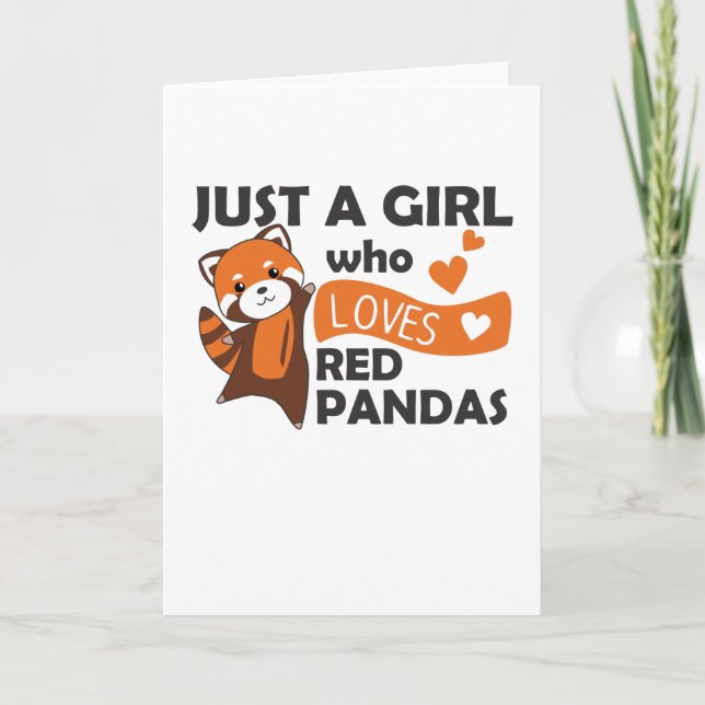 Red Pandas Girl Liebe Red Panda Kawaii Niedlicher  Karte (Vorderseite)