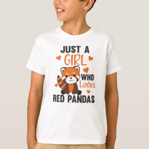Red Pandas Girl Liebe Red Panda Kawaii Niedlicher T-Shirt