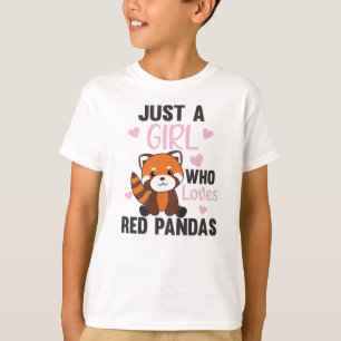 Red Pandas Girl Liebe Red Panda Kawaii Niedlicher  T-Shirt
