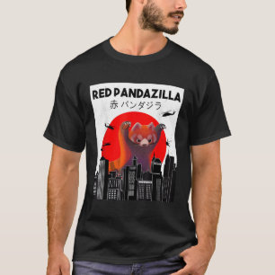 Red Pandazilla Japanisch Sun Parody Red Panda T-Shirt