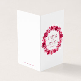 Red pansy art mariage détails calendrier carte
