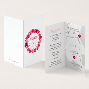 Red pansy art mariage détails calendrier carte