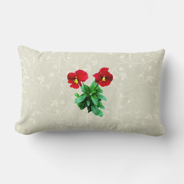Red Pansy Duo Lendenkissen (Vorderseite)