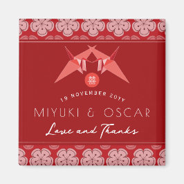 Red Paper Cranes Sakura Asia Wedding Party Gefalle Magnet