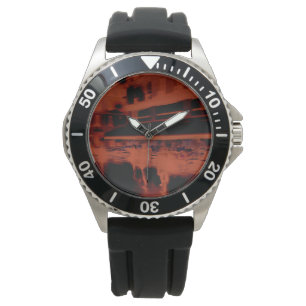 Red Paris Nacht. Coole verschwommene Bewegung Armbanduhr
