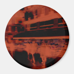 Red Paris Nacht. Coole verschwommene Bewegung Magnet