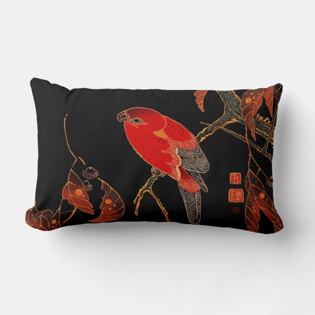 Red Parrot Fine Art Lendenkissen (Vorderseite)