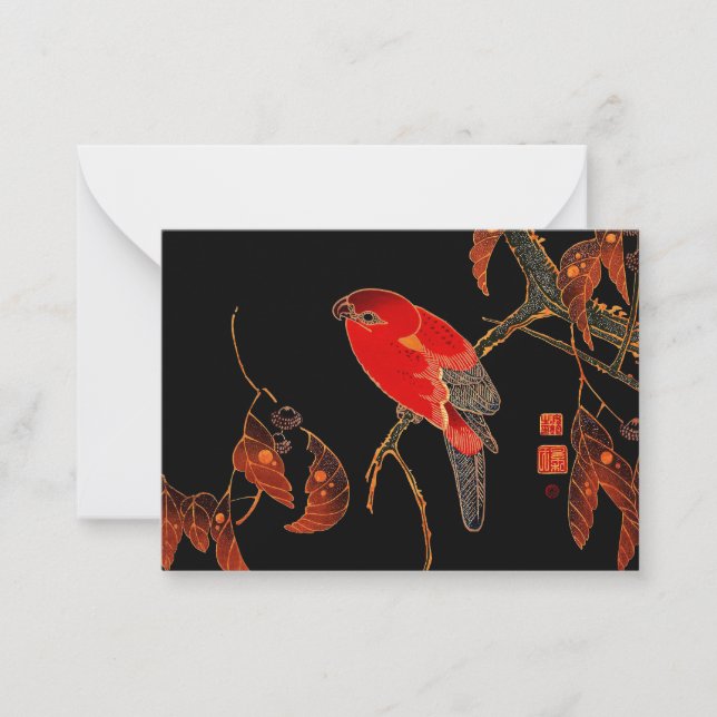 Red Parrot Fine Art Mitteilungskarte (Vorderseite)