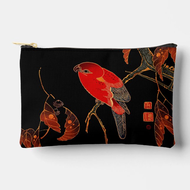 Red Parrot Fine Art Zubehörtasche (Vorderseite)