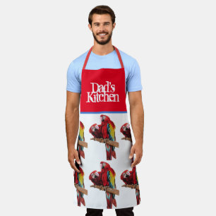 Red Parrot Macaw farbenfrohe blaue Väter Küche Sch Schürze