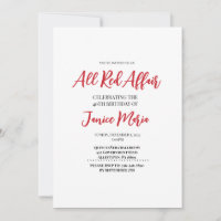Red Party Leopard Invitation d'anniversaire