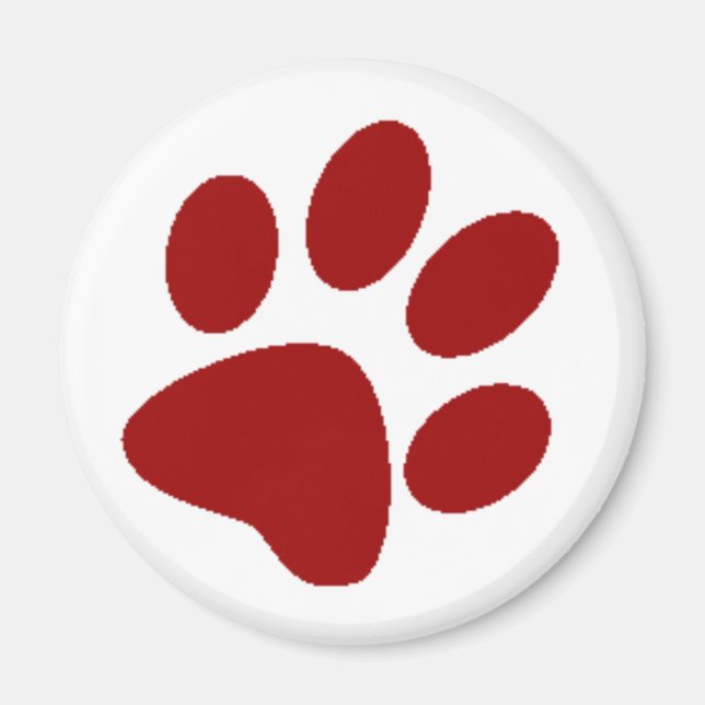 Red Paw Print Magnet (Vorne)