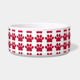 Red Paw Prints Napf